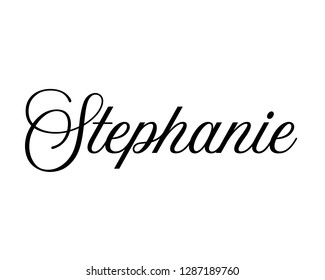 Typography word art person name design vector graphic for Stephanie