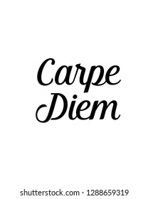Typography word art quote text design vector graphic for carpe diem