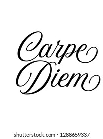 Typography word art quote text design vector graphic for carpe diem