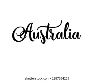 Typography word art text graphic vector design of country name for Australia