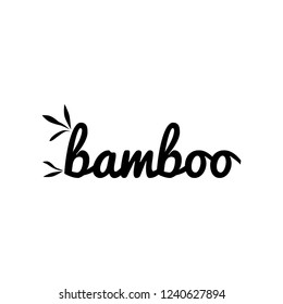typography: word and bamboo leafs, logo template