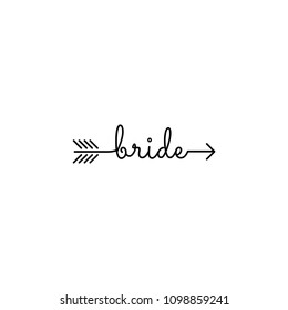 typography: word bride starts an ends with arrow