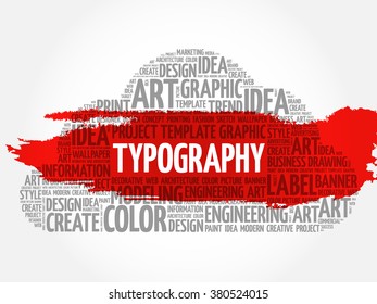 TYPOGRAPHY word cloud, creative business concept background