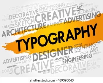 TYPOGRAPHY word cloud, creative business concept background