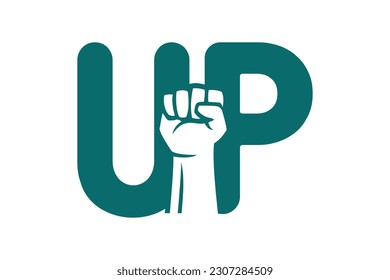 Typography of UP word concept. Very suitable in various business purposes, also for icon, symbol and many more.