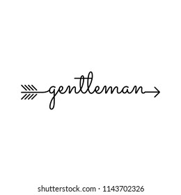 typography: word gentleman start and ends with arrow