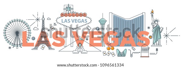 Typography Word Las Vegas Branding Technology Stock Vector (Royalty ...