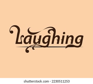 palabra tipográfica del diseño vectorial de LAUGHING