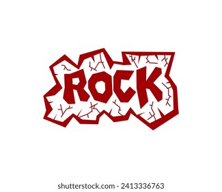 Typography of the word Rock in abstract style. Suitable for printing and convection purposes.