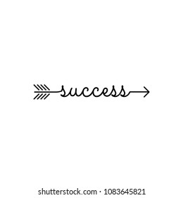 typography: word success starts an ends with arrow