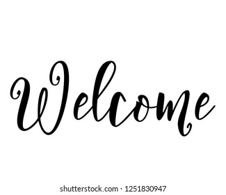 Typography word text art design vector graphic for welcome