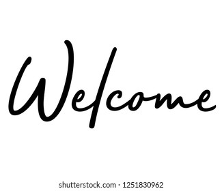 Diseño gráfico vectorial de texto de la tipografía para bienvenida