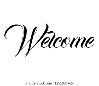 Typography word text art design vector graphic for welcome