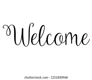 Typography word text art design vector graphic for welcome
