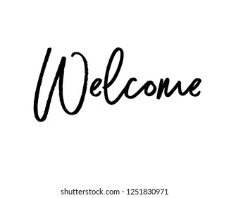 Typography word text art design vector graphic for welcome