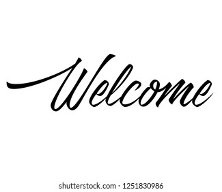 Typography word text art design vector graphic for welcome