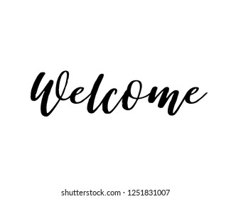 Typography word text art design vector graphic for welcome