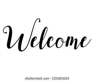 Typography word text art design vector graphic for welcome
