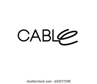 Typography wordmark of Cable Logo with stylistic letter E as a Wire