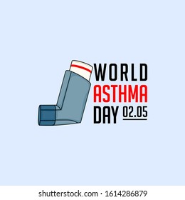 Typography for World Asthma Day with breathing apparatus vector design