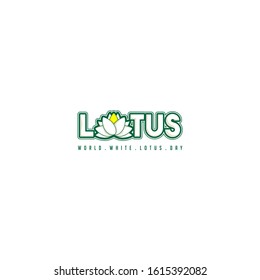 Typography for World Lotus Day vector Illustration with Lotus Flower design for logo template