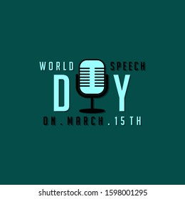 Typography for World Speech Day vector Illustration with Vintage Microphone for template Design