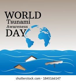 Ilustración vectorial del Día Mundial de Concienciación sobre el Tsunami