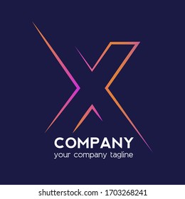 Typography X company logo vector