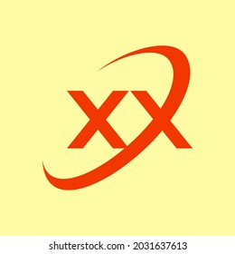 Typography of XX with unique on 'X' letter ready to use.