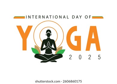 Typography Yoga Meditation Vector Art For International Yoga Day
