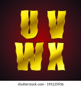 Typography   A to z - golden alphabet