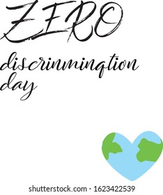 Typography for Zero Discrimination Day on 1 March  Illustration with  heart shape. Vector Eps. 8.