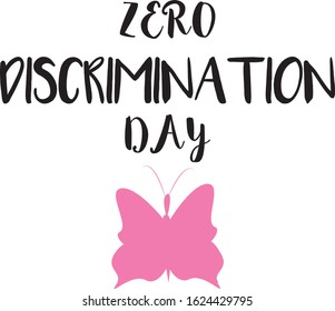 Typography for Zero Discrimination Day on 1 March vector Illustration with butterfly design