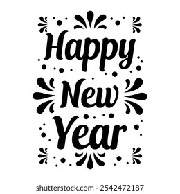 typography-of--happy-new-year-vector-illustration, this is a editable file.