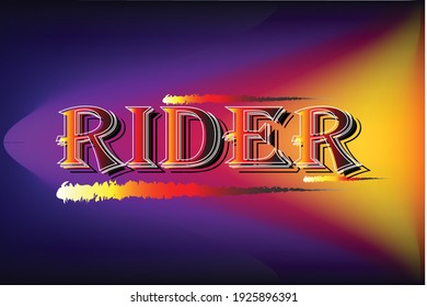 Typography.Rider text with colorful gradient background
