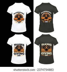 TYPOGRAPY THANKSGIVING DAY THSHIRT LOGO DESIGN VECTOR