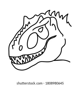 Tyrannical Dragon Icon. Doodle Hand Drawn or Black Outline Icon Style