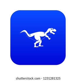 Tyrannosaur dinosaur icon digital blue for any design isolated on white vector illustration