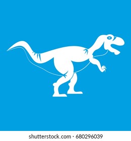 Tyrannosaur dinosaur icon white isolated on blue background vector illustration