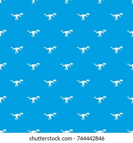 Tyrannosaur dinosaur pattern repeat seamless in blue color for any design. Vector geometric illustration