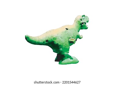 tyrannosaur dinosaur toy Watercolor.  Hand painted dinosaurs Predator animal of the prehistoric period. isolated on white background vector Illustration. Template. Hand drawing. Clipart. Close-up