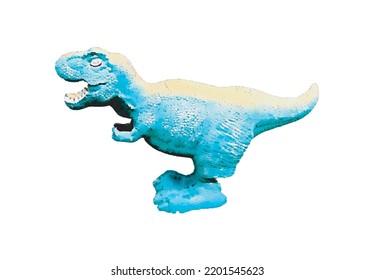 tyrannosaur dinosaur toy Watercolor.  Hand painted dinosaurs Predator animal of the prehistoric period. isolated on white background vector Illustration. Template. Hand drawing. Clipart. Close-up