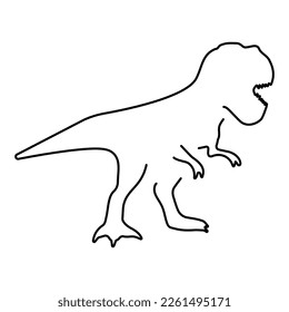 tyrannosaur icon isolated on white background, vector illustration.