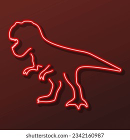 tyrannosaur neon sign, modern glowing banner design, colorful modern design trends on black background. Vector illustration.