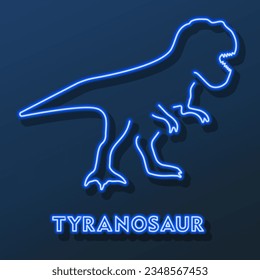 tyrannosaur neon sign, modern glowing banner design, colorful modern design trends on black background. Vector illustration.