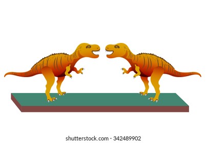 Tyrannosaur - rex. Big and nice prehistorical Jurassic. Dinosaur Vector illustration.