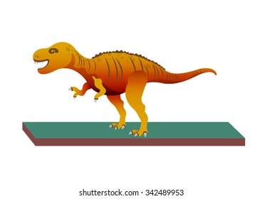 Tyrannosaur - rex. Big and nice prehistorical Jurassic. Dinosaur Vector illustration.