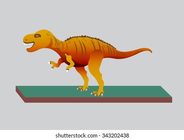 Tyrannosaur - rex. Big and nice prehistorical Jurassic. Dinosaur Vector illustration.