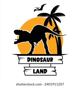 Tyrannosaur T Rex Dinosaur Silhouette for T Shirt Print