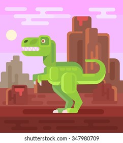 Tyrannosaur vector flat illustration